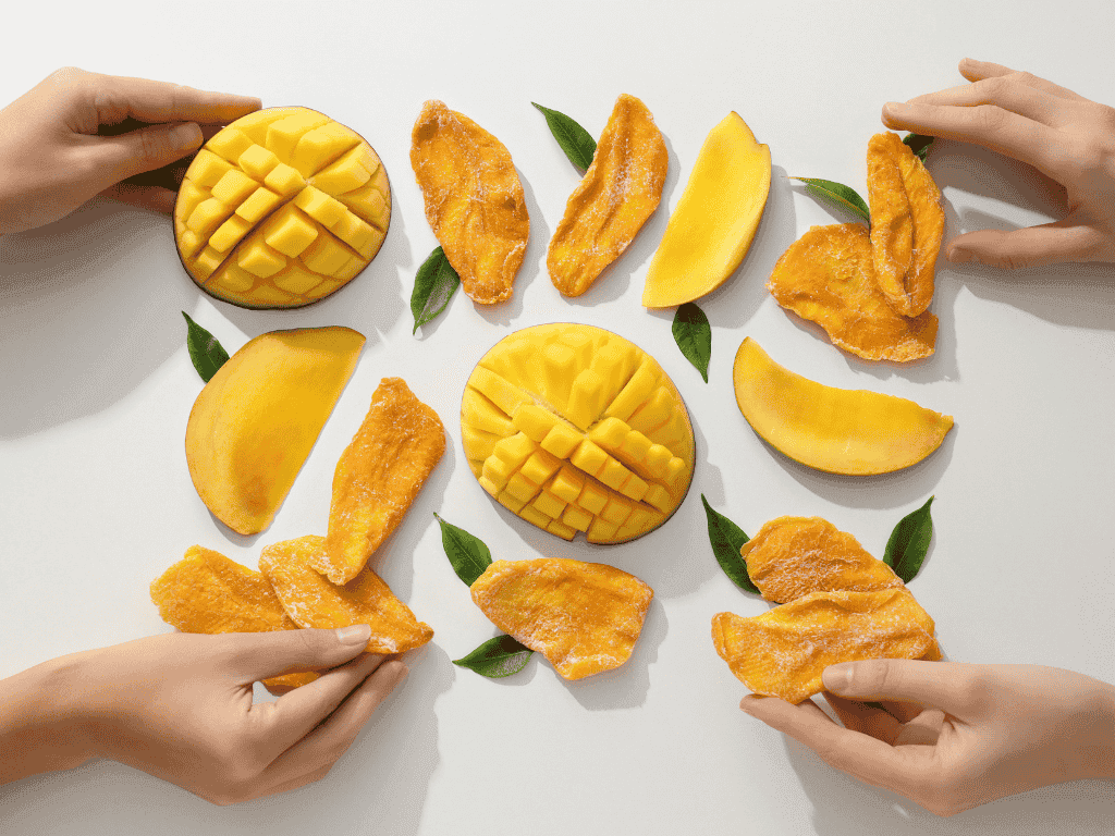 Factors that make dried mango great, including mango variety, drying process, and sweetness level.